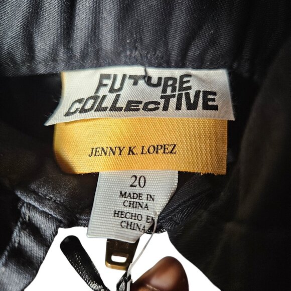 Future Collective Black Cargo Pants With Pockets & Zip Details Size 20 - Picture 8 of 10